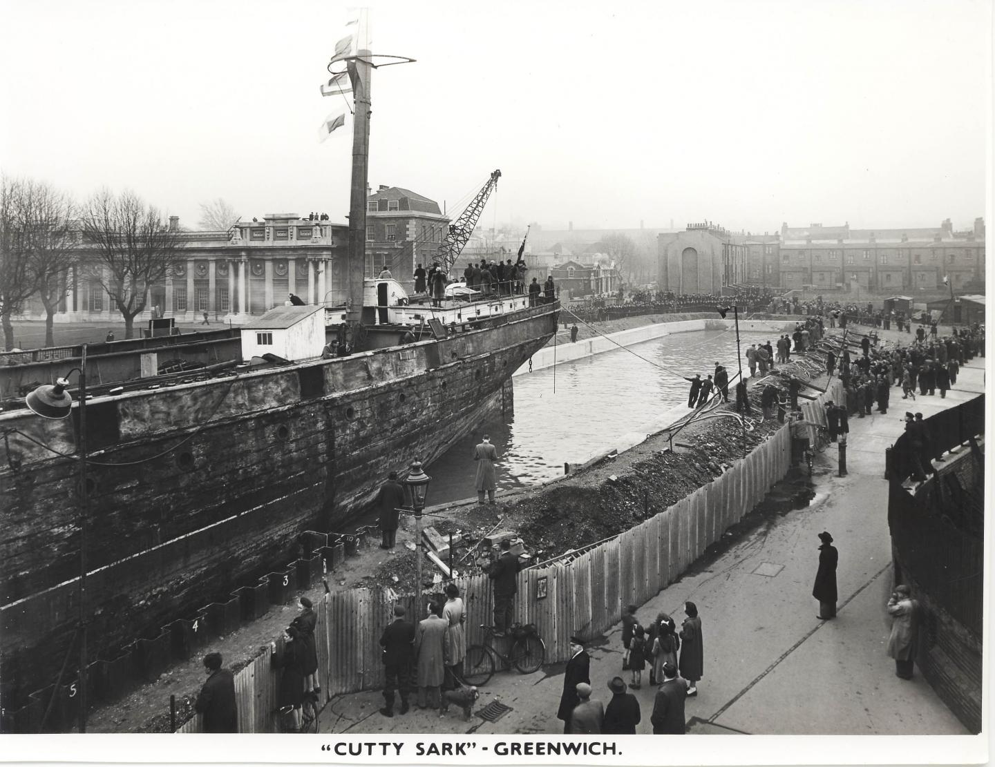 Cutty Sark entering the dry dock