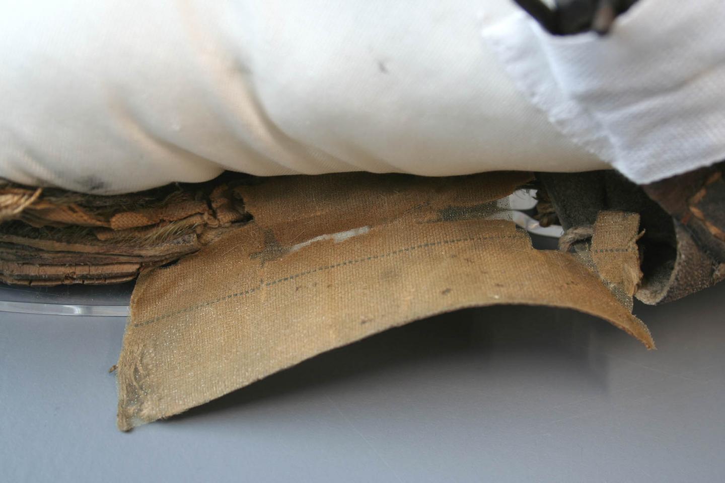 The canvas side of the right overshoe was still vulnerable